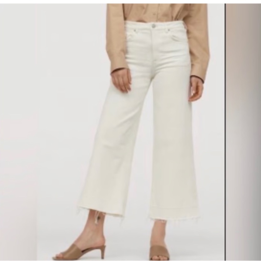 Cream Culottes Denim Pant
